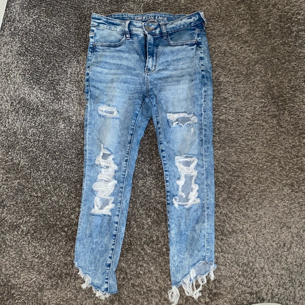 Skinny Ripped Crop Jeans